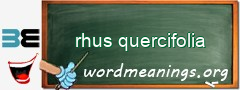 WordMeaning blackboard for rhus quercifolia